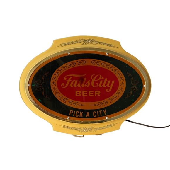 Vintage 1981 Falls City Beer Lighted Sign Oval Wall Bar Decor Pick A City - Picture 10 of 16
